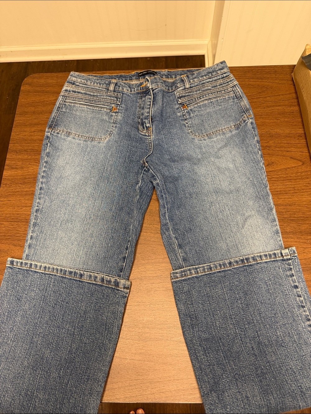 New York & Company Light Blue Flare Jeans